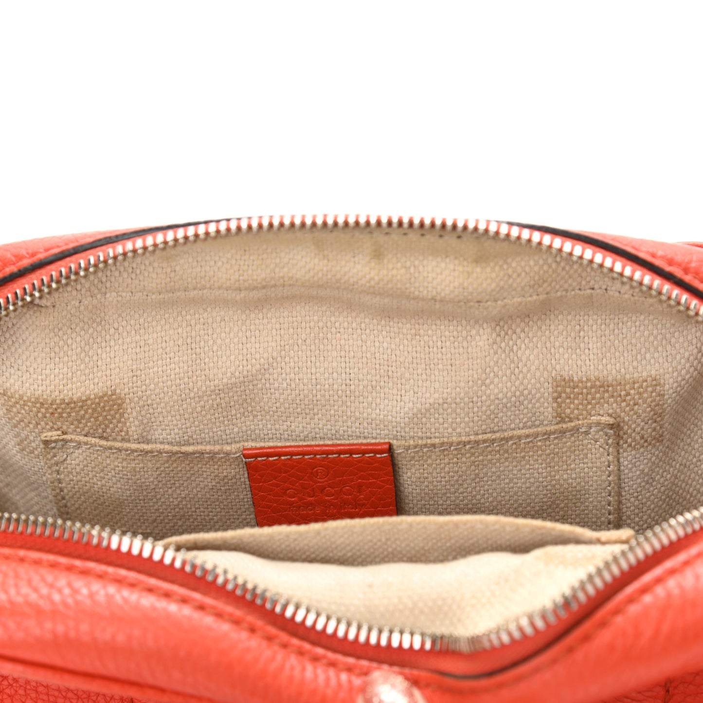 Pebbled Calfskin Small Soho Disco Bag Sun Orange