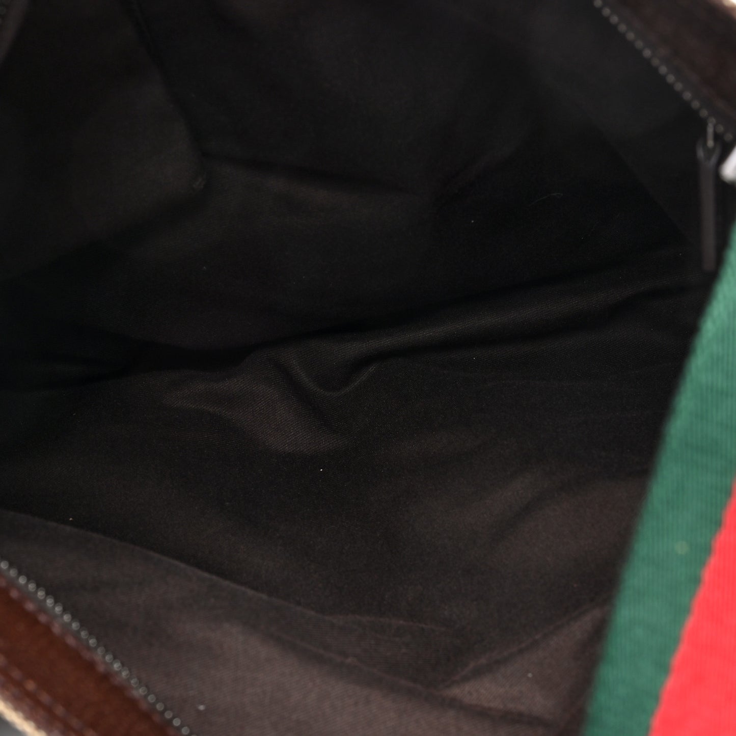 Monogram Web Medium Double Pocket Messenger Bag Dark Brown