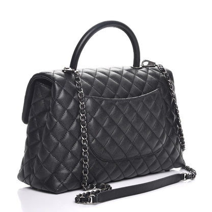 Chanel Caviar Quilted Large Coco Handle Flap Black 4 of 9