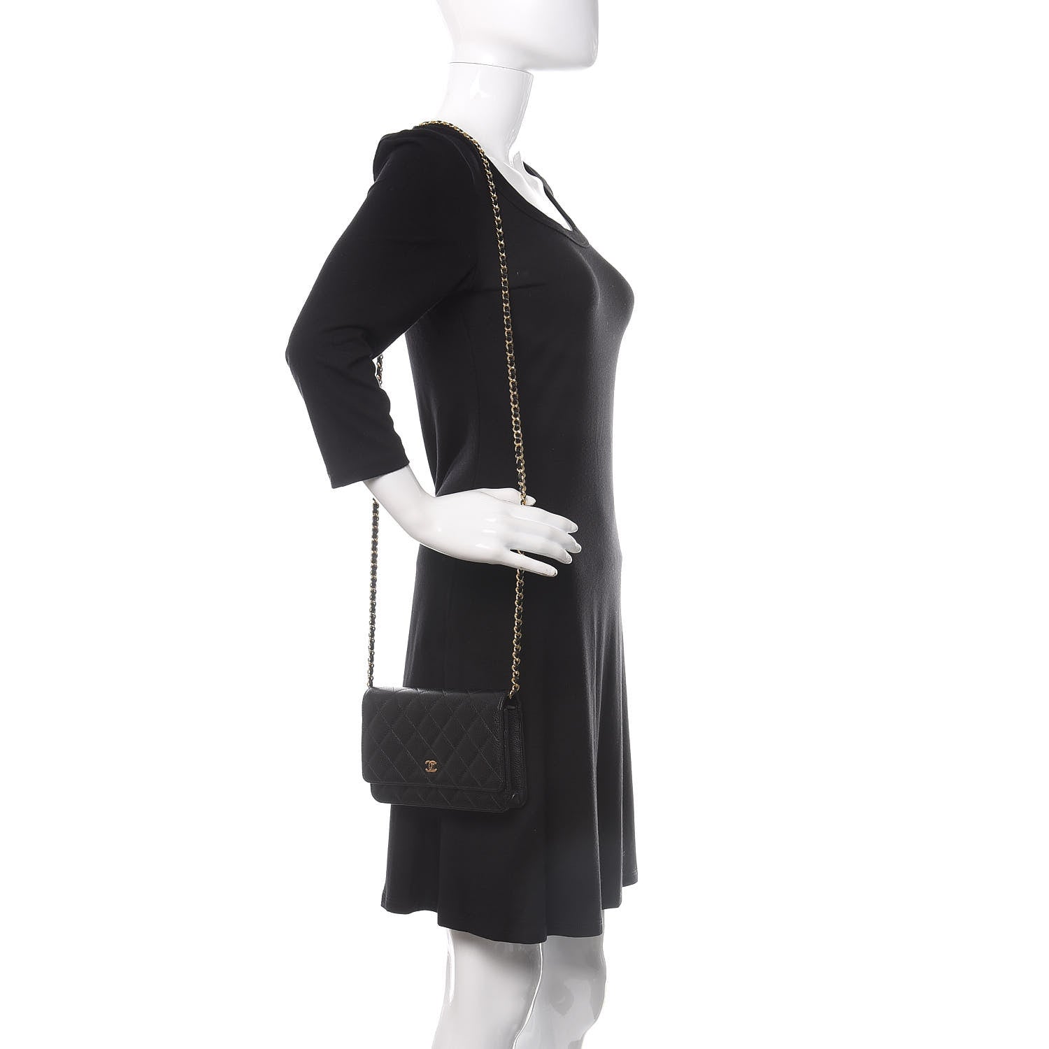 Chanel Caviar Quilted Wallet On Chain WOC Black 2 of 12