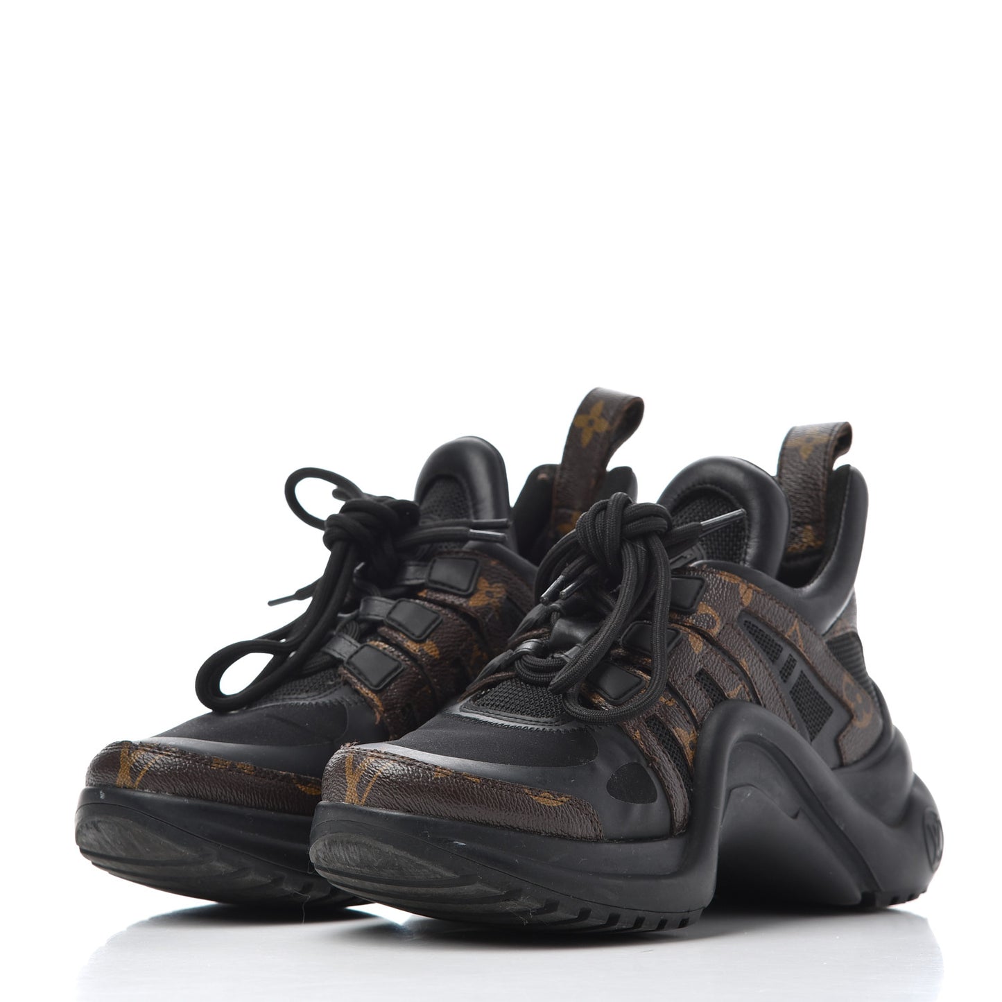 Calfskin Patent Monogram LV Archlight Sneakers 36 Black