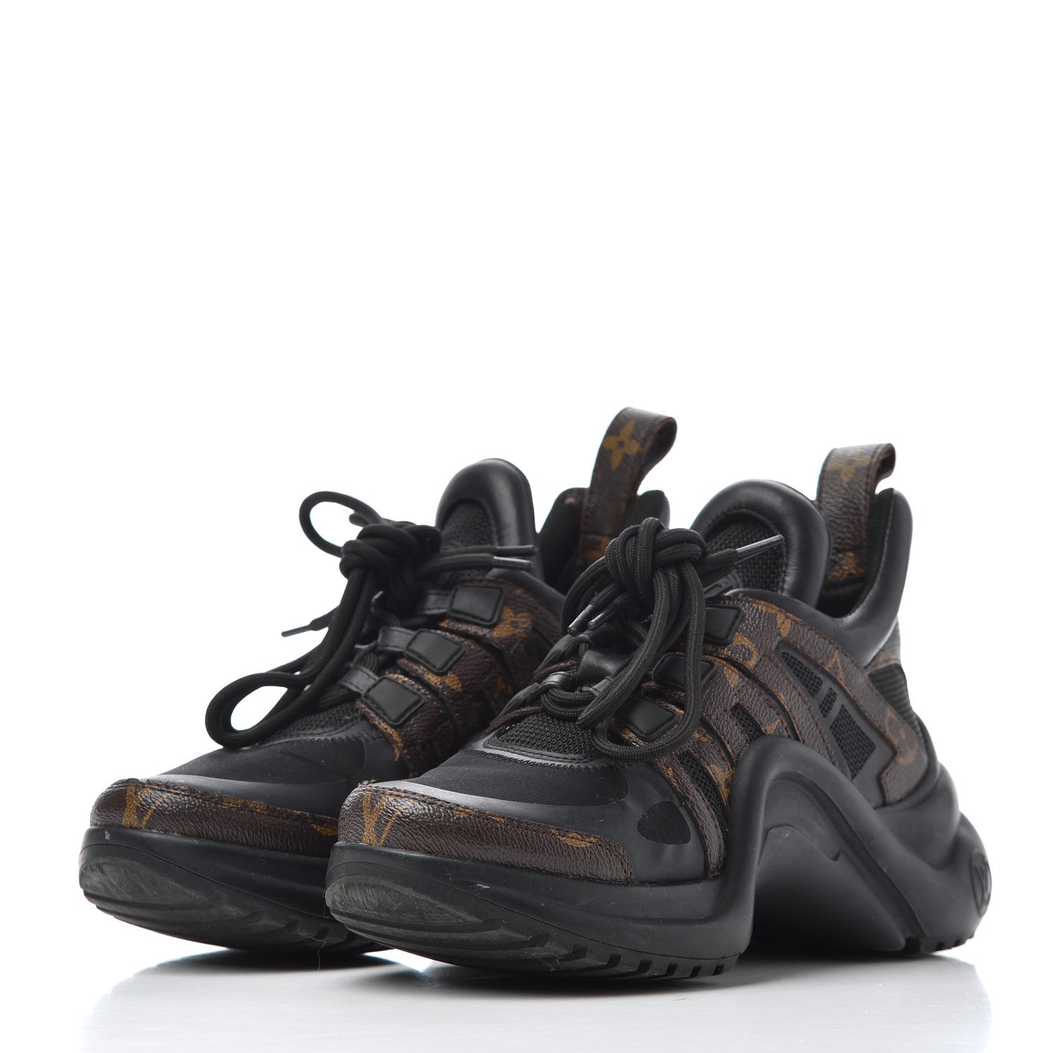 Louis Vuitton Calfskin Patent Monogram LV Archlight Sneakers 36 Black 3 of 21