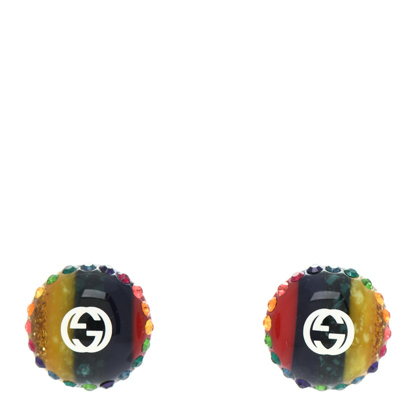 Resin Strass Stud Earrings Multicolor