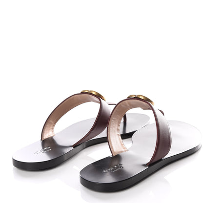 Gucci Calfskin GG Marmont Thong Sandals 39.5 Vintage Bordeaux 4 of 8
