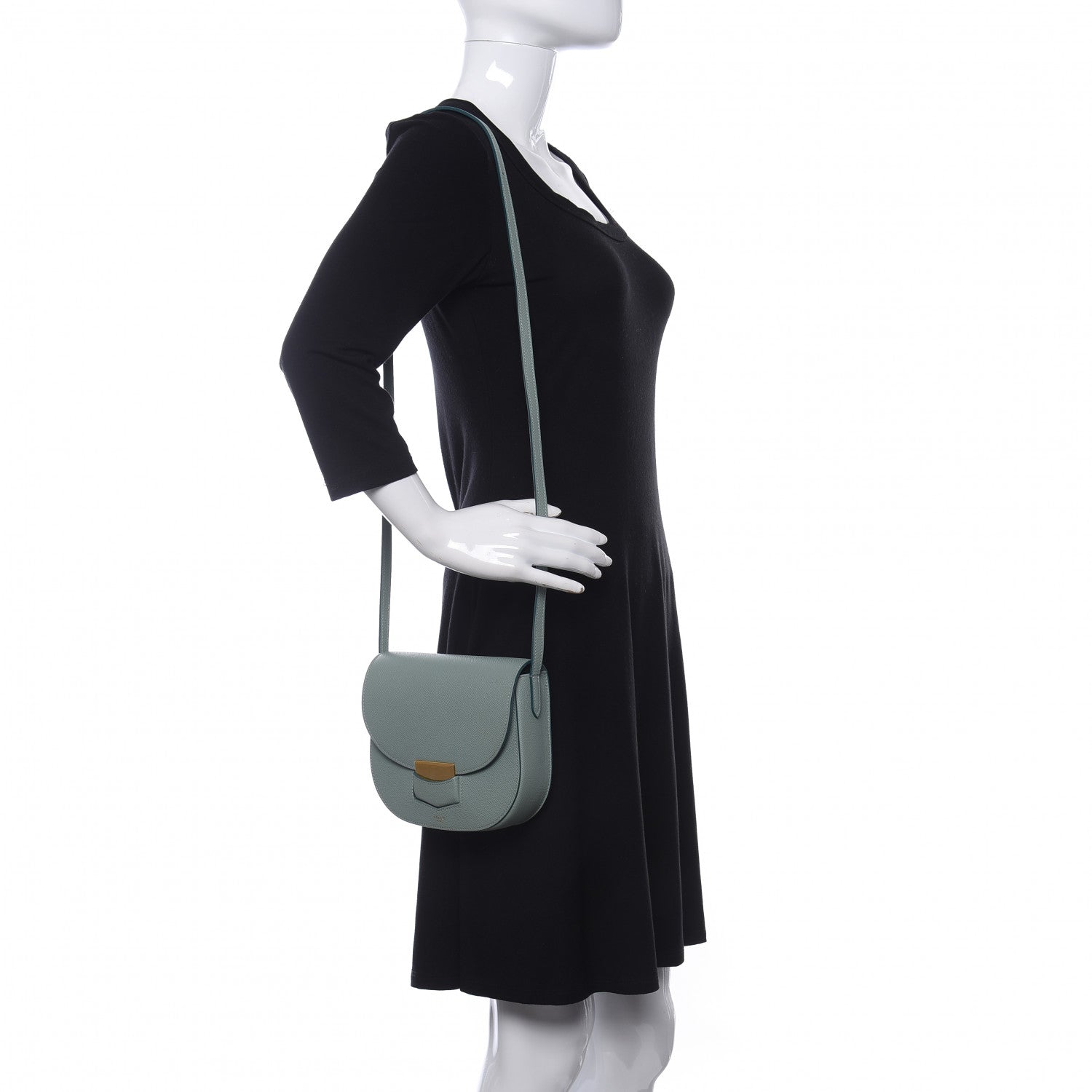 Celine Baby Grained Calfskin Small Trotteur Jade 2 of 9