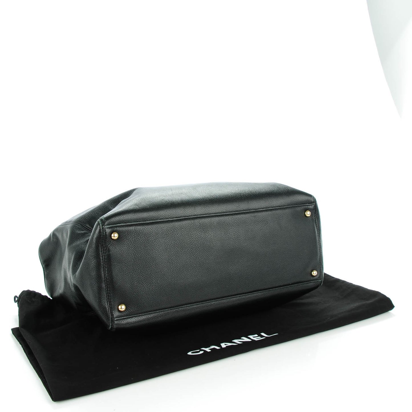 Calfskin Cerf Executive Shopper Tote Black