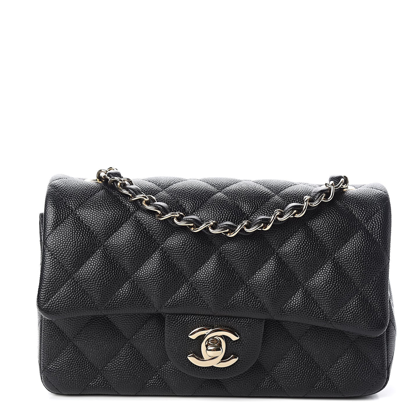 Caviar Quilted Mini Rectangular Flap Black