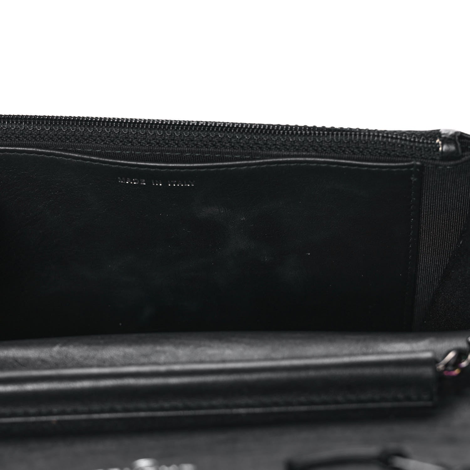 Chanel Crumpled Calfskin Quilted Wallet On Chain WOC So Black 14 of 16
