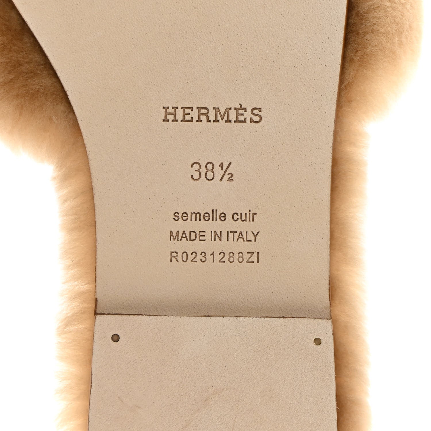 Hermes Woolskin Oran Sandals 38.5 Beige Argile 6 of 10