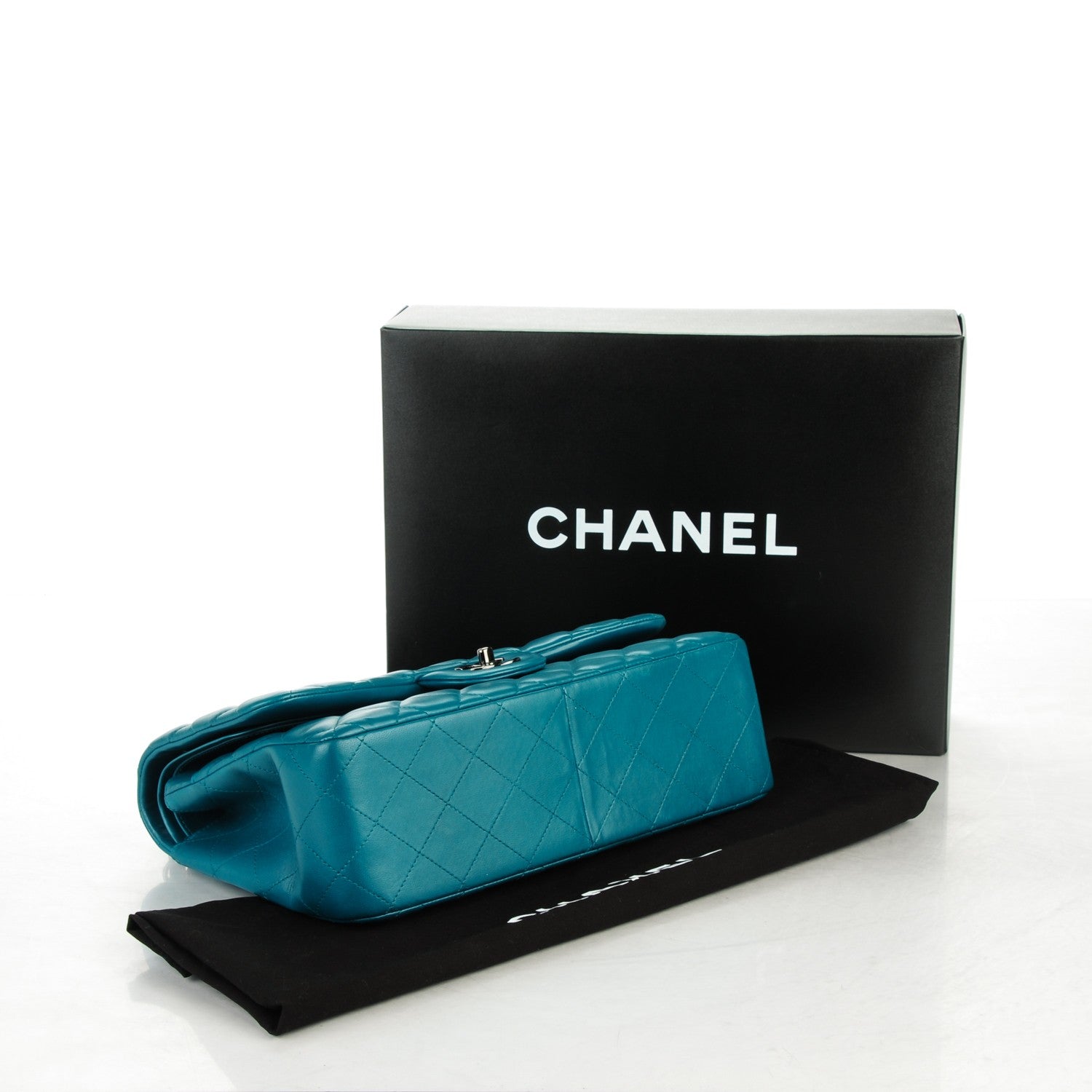 Chanel Lambskin Quilted Jumbo Double Flap Turquoise 4 of 7