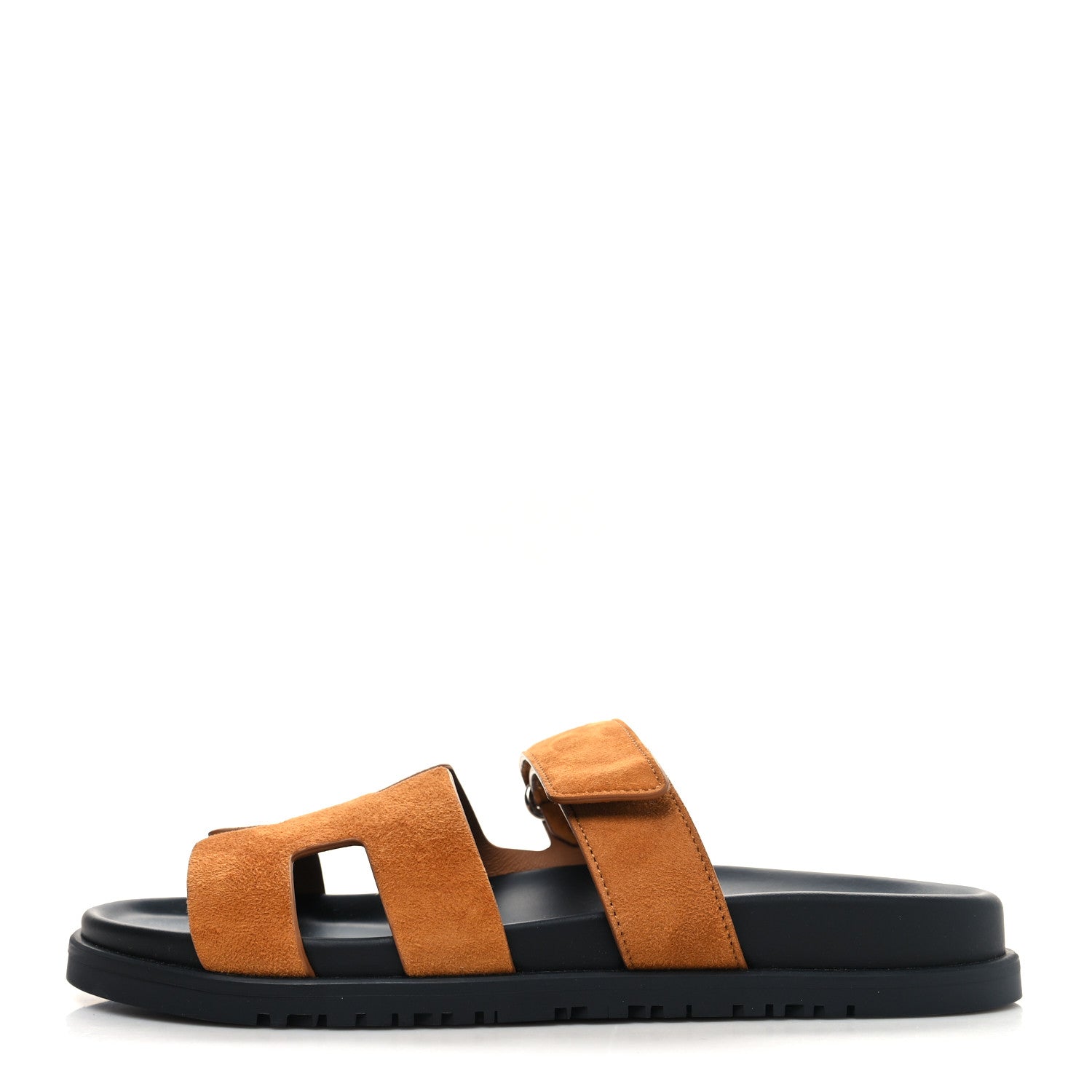 Hermes Suede Goatskin Womens Chypre Sandals 38.5 Naturel 1 of 9