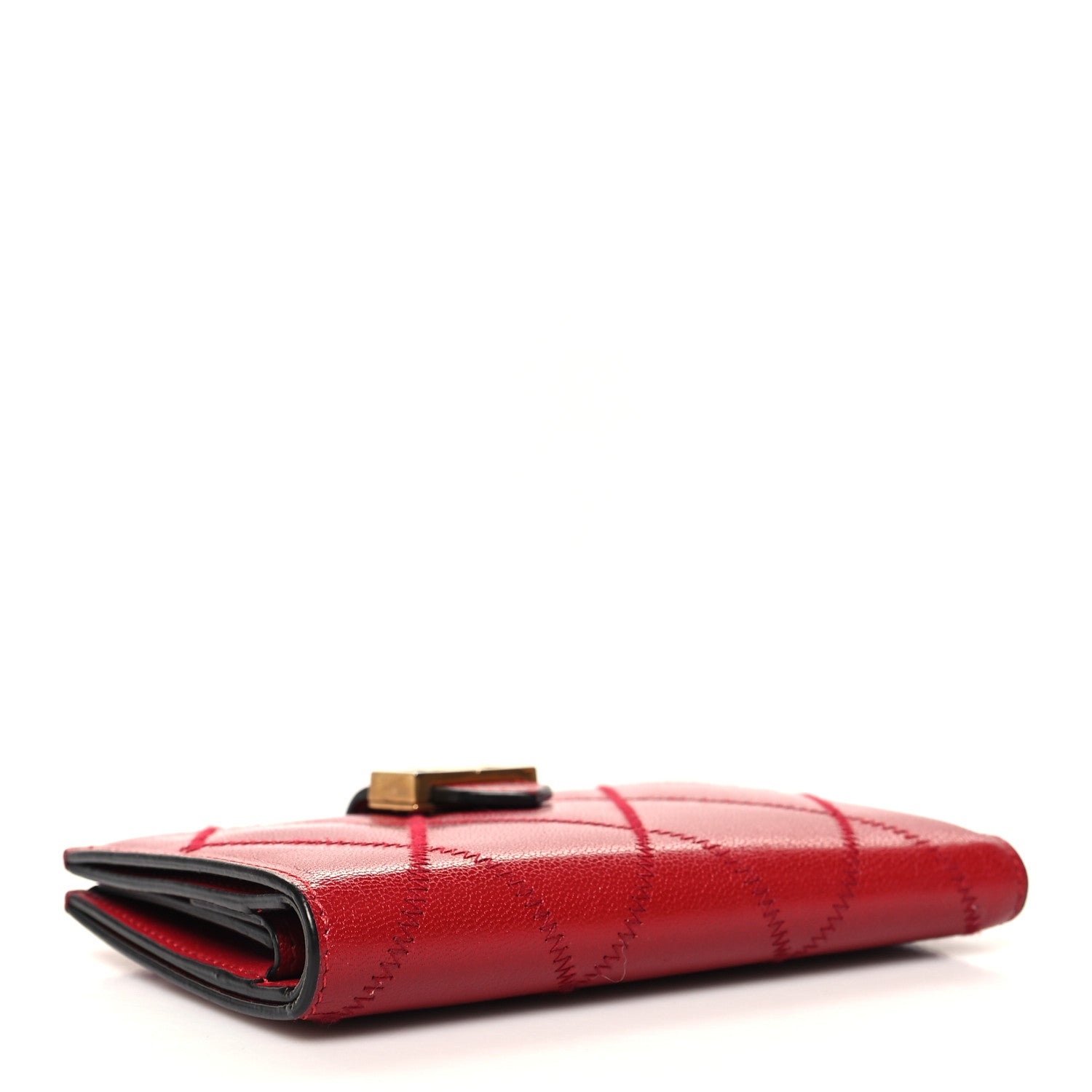 Givenchy Goatskin Diamond Quilted GV3 Medium Wallet Vermillion 4 of 13