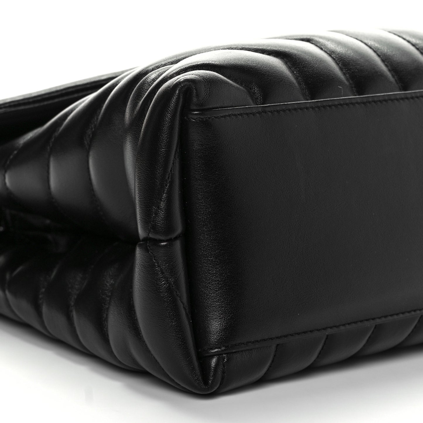 Calfskin Y Quilted Monogram Medium Loulou Chain Satchel Black