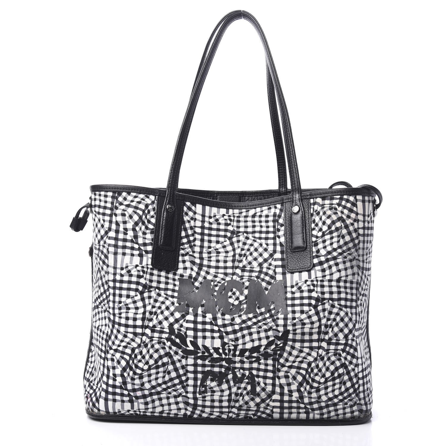 MCM Visetos Medium Liz Reversible Shopper Tote Black 4 of 15