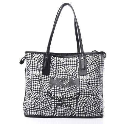 MCM Visetos Medium Liz Reversible Shopper Tote Black 4 of 15