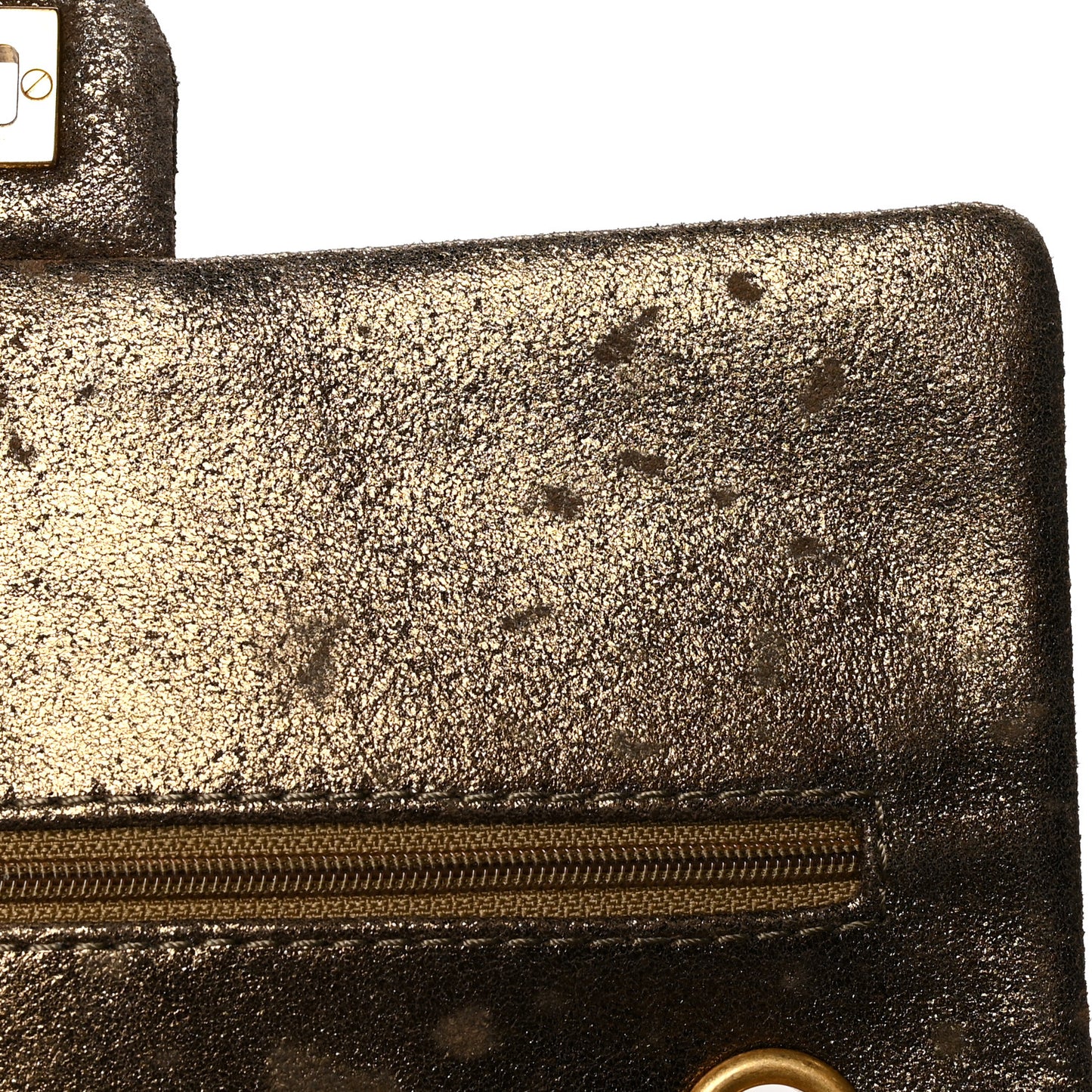 Iridescent Calfskin Quilted 2.55 Reissue 225 Flap Gold