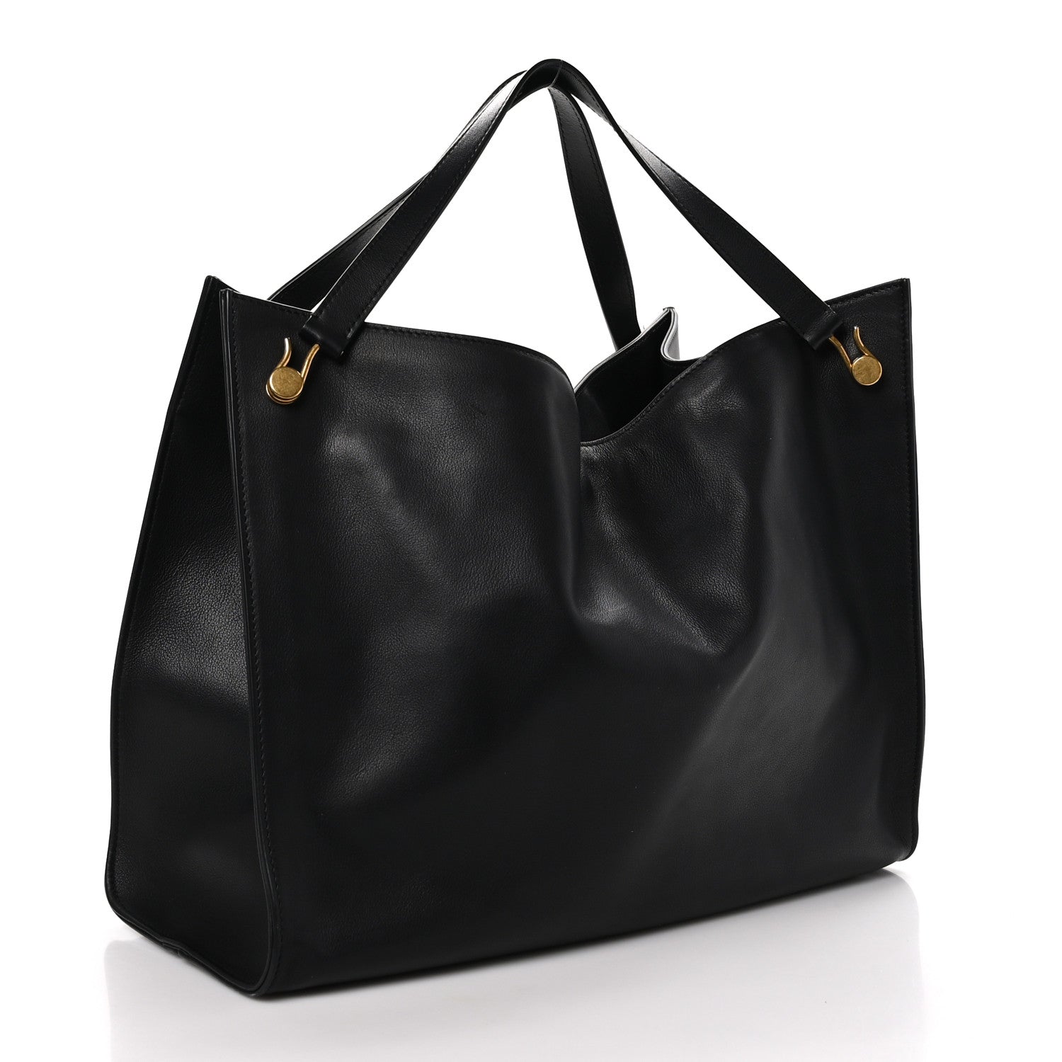 The Row Polished Saddle Calfskin Alexia Bag Black 4 of 12