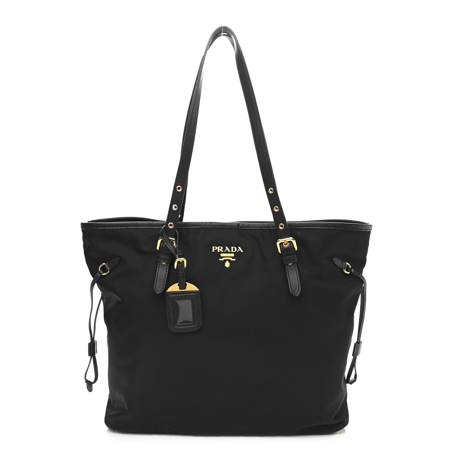 Prada Tessuto Nylon Saffiano Shopping Tote Black 1 of 11