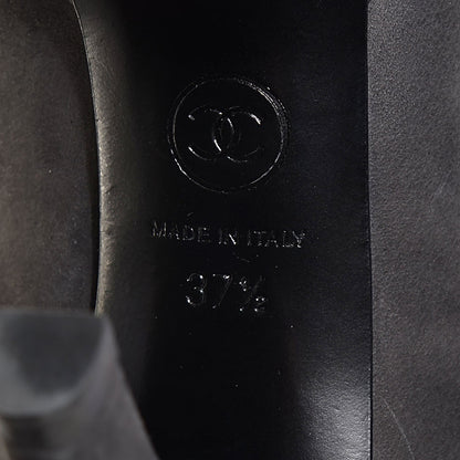 Chanel Suede Platform Chain Pumps 37.5 Black 8 of 8
