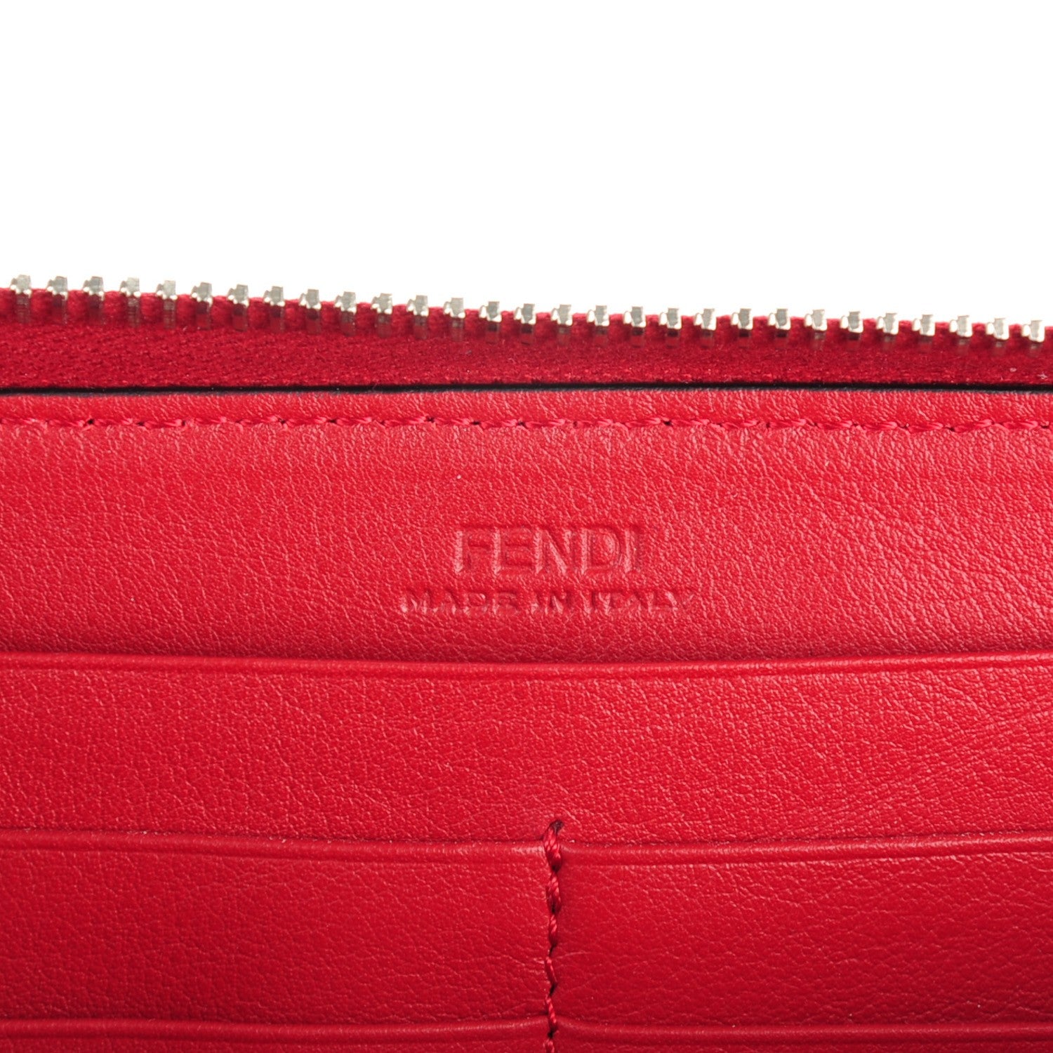 Fendi Vitello Dolce Elaphe Monster Eyes Zip Around Wallet Ribes Naturale 6 of 8