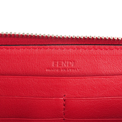 Fendi Vitello Dolce Elaphe Monster Eyes Zip Around Wallet Ribes Naturale 6 of 8