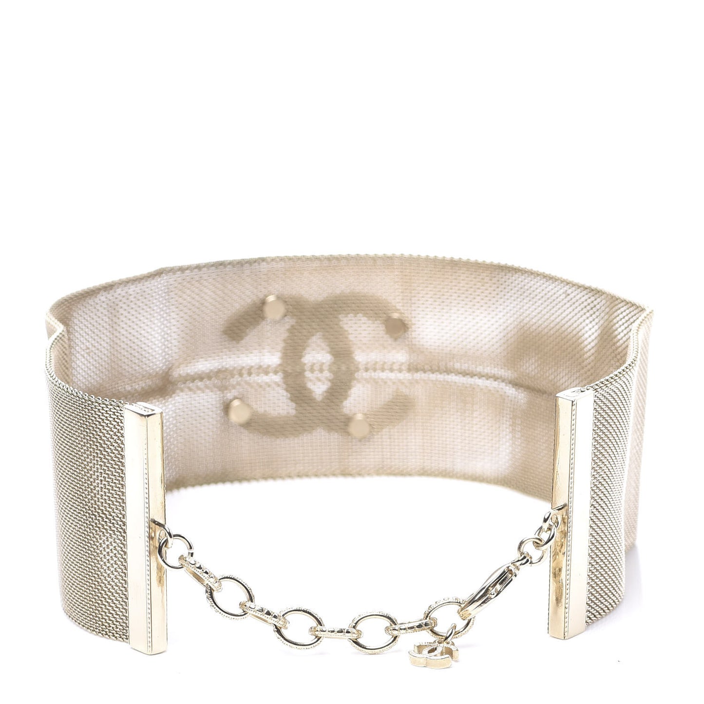 Mesh CC Choker Necklace Gold