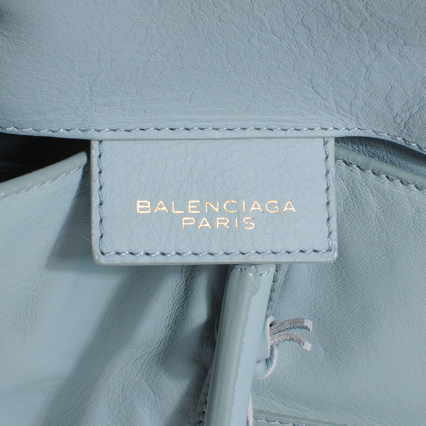 Smooth Calfskin Papier Ledger Tote Bleu Acier