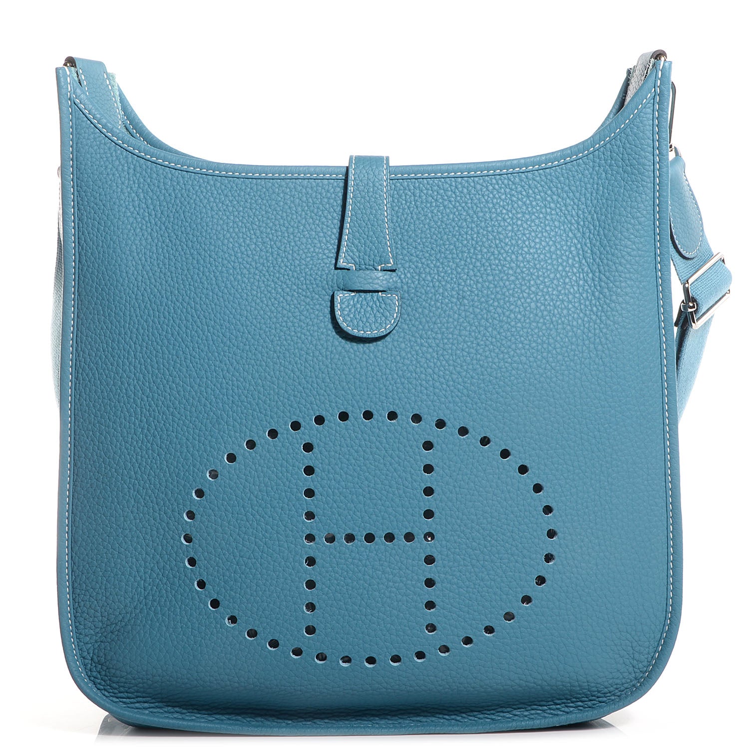Hermes Taurillon Clemence Evelyne III GM Blue Jean 1 of 17