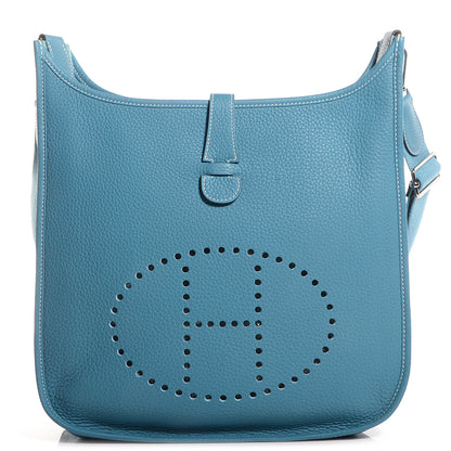 Hermes Taurillon Clemence Evelyne III GM Blue Jean 1 of 17
