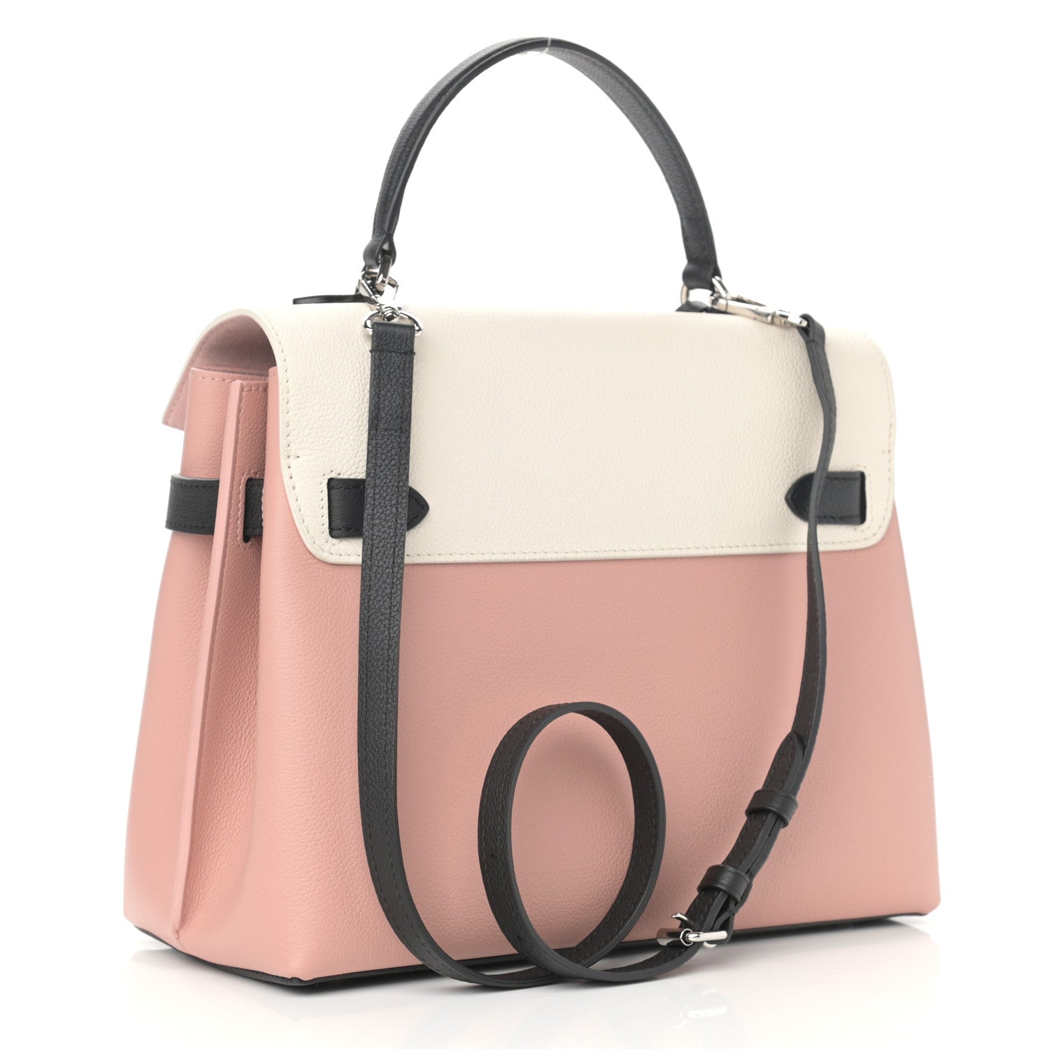 Louis Vuitton Soft Calfskin Lockme Ever Rose Ballet White Maito Black 3 of 10