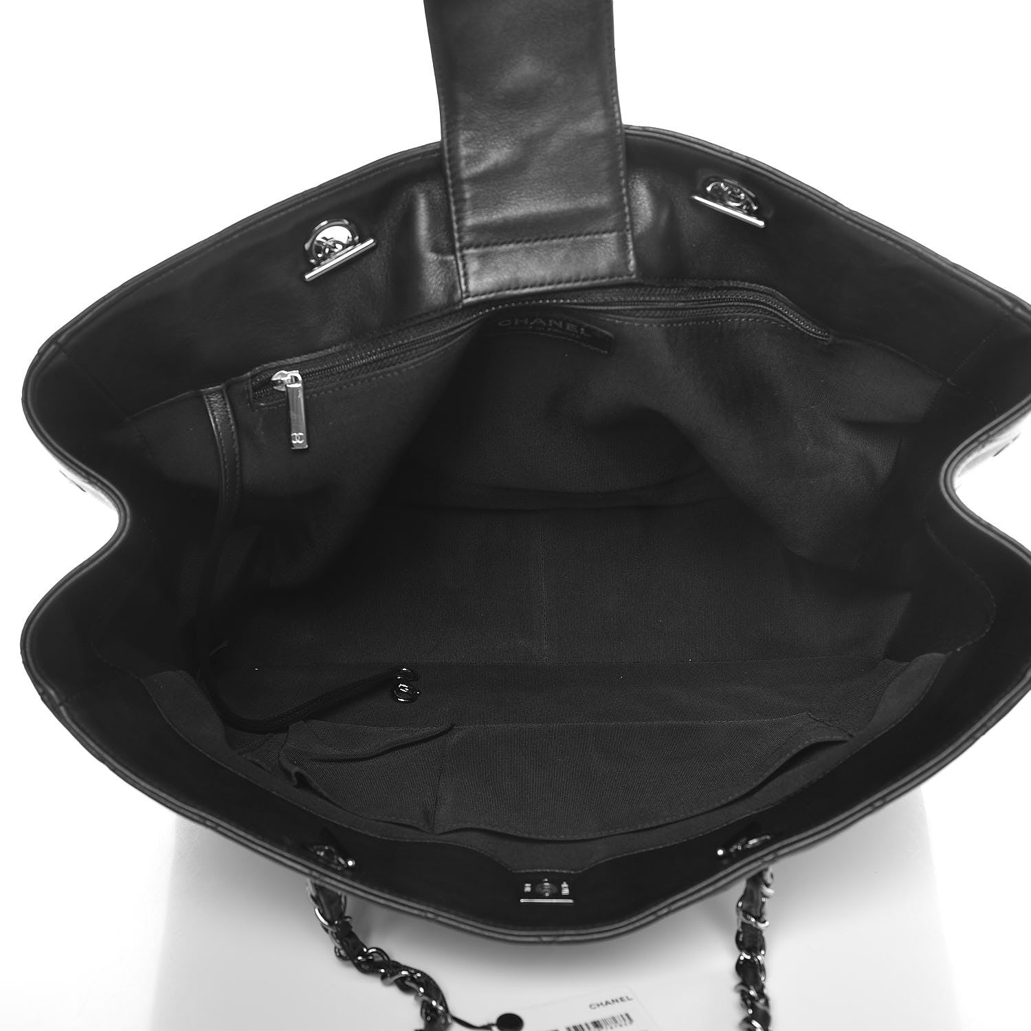Chanel Calfskin Quilted Large CC Shopping Tote Black 5 of 12