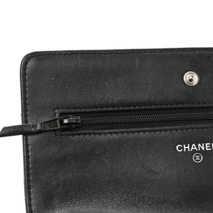 Chanel Lambskin Quilted Wallet On Chain WOC Black 16 of 16