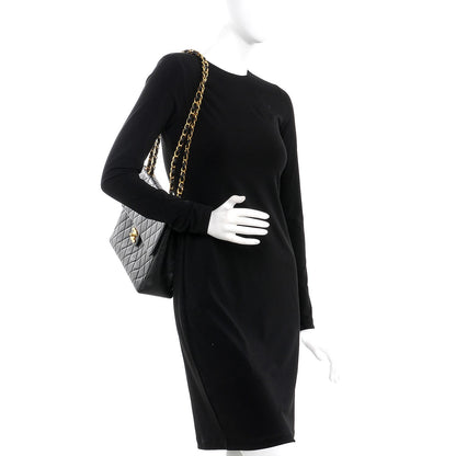 Chanel Lambskin Quilted Jumbo Single Flap Black 2 of 8