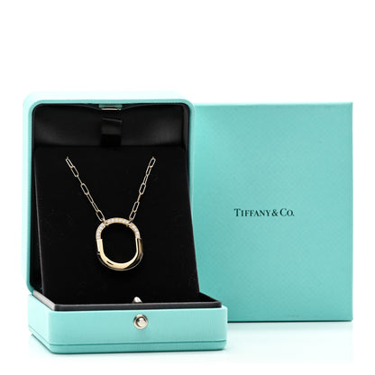 Tiffany 18K Yellow Gold Diamond Medium Lock Pendant Necklace 6 of 6