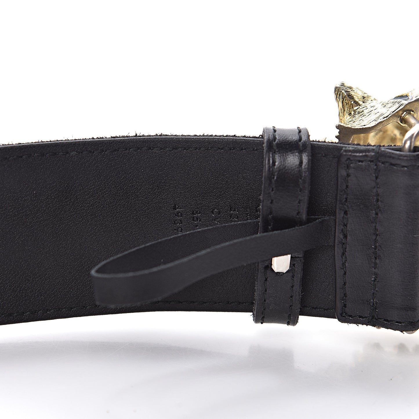 Metal Tiger Head Studded Belt 85 34 Yellow Black