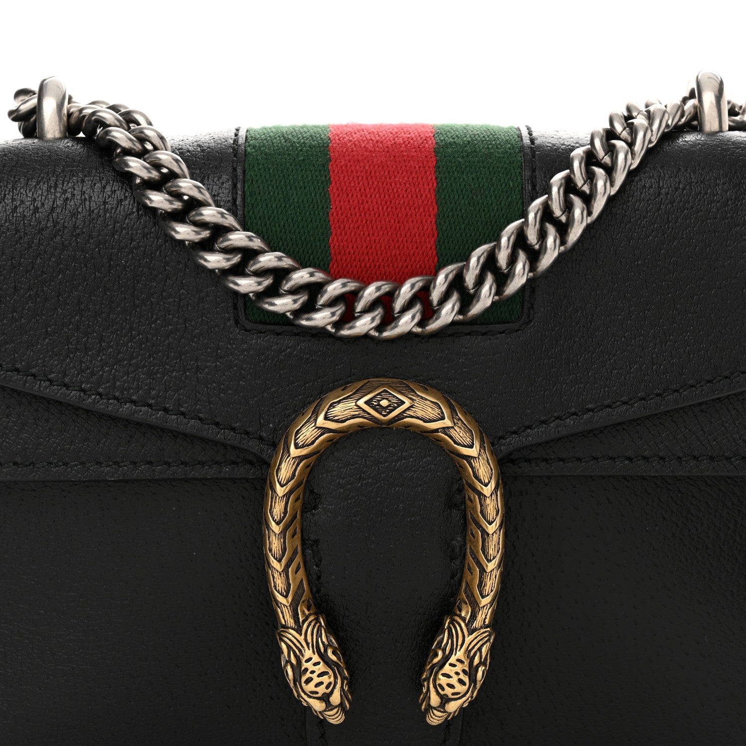Gucci Calfskin Web Mini Dionysus Shoulder Bag Black 8 of 15