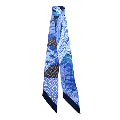 Hermes Silk Cheval Phoenix Twilly Marine Ciel Cobalt 2 of 4