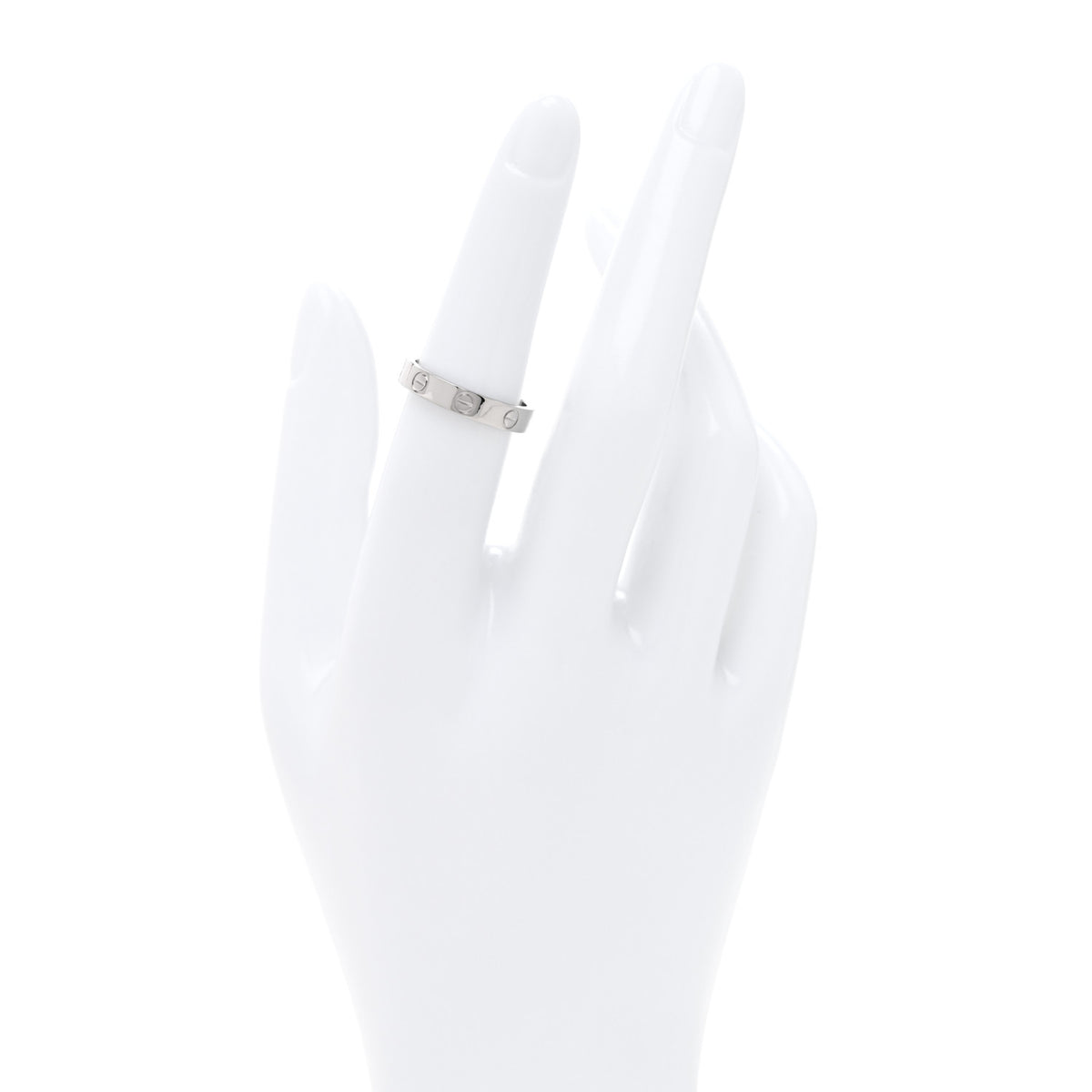 Cartier 18K White Gold 3.5mm LOVE Wedding Band Ring 52 6 2 of 4
