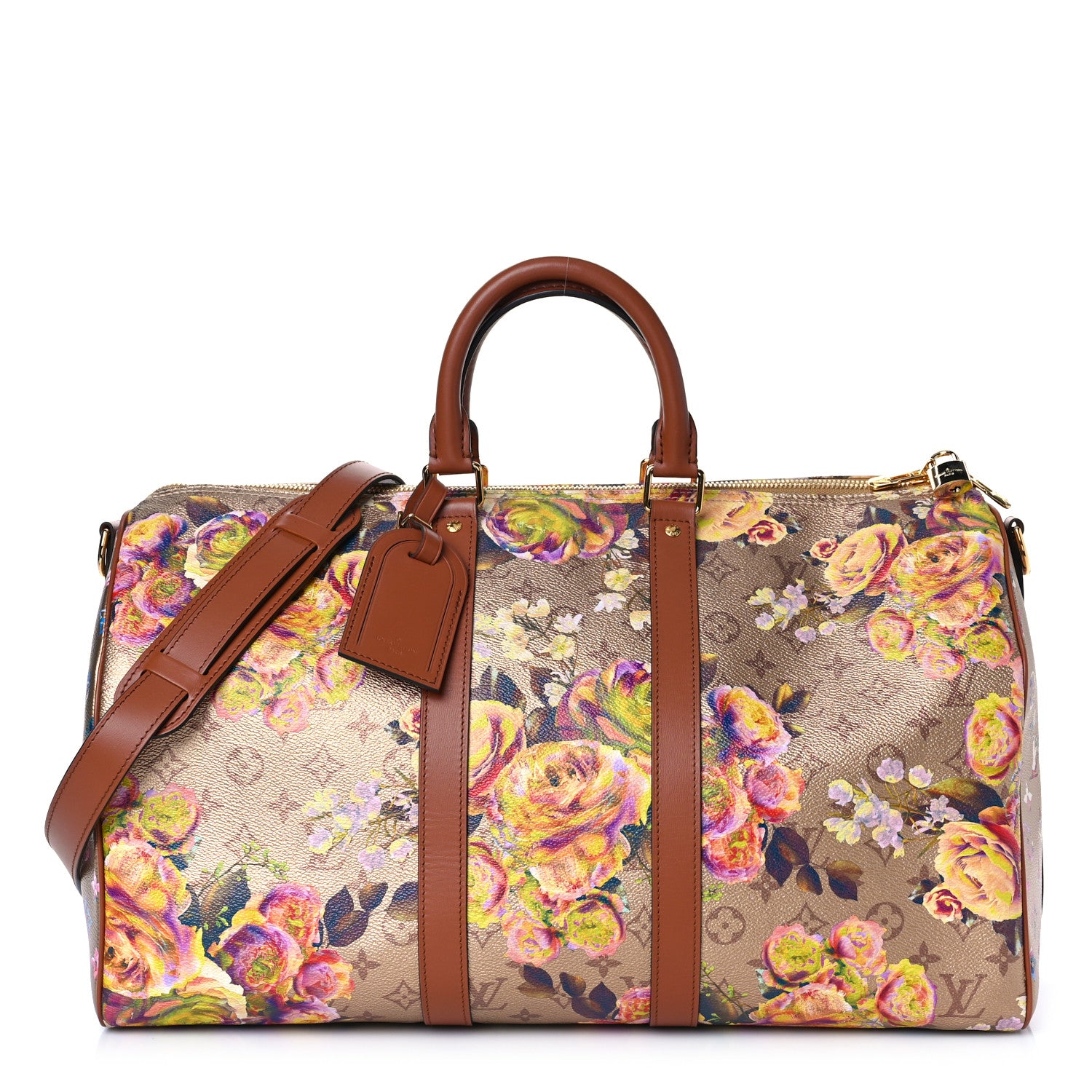 Louis Vuitton Metallic Monogram LV Garden Keepall Bandouliere 45 Gold 1 of 8
