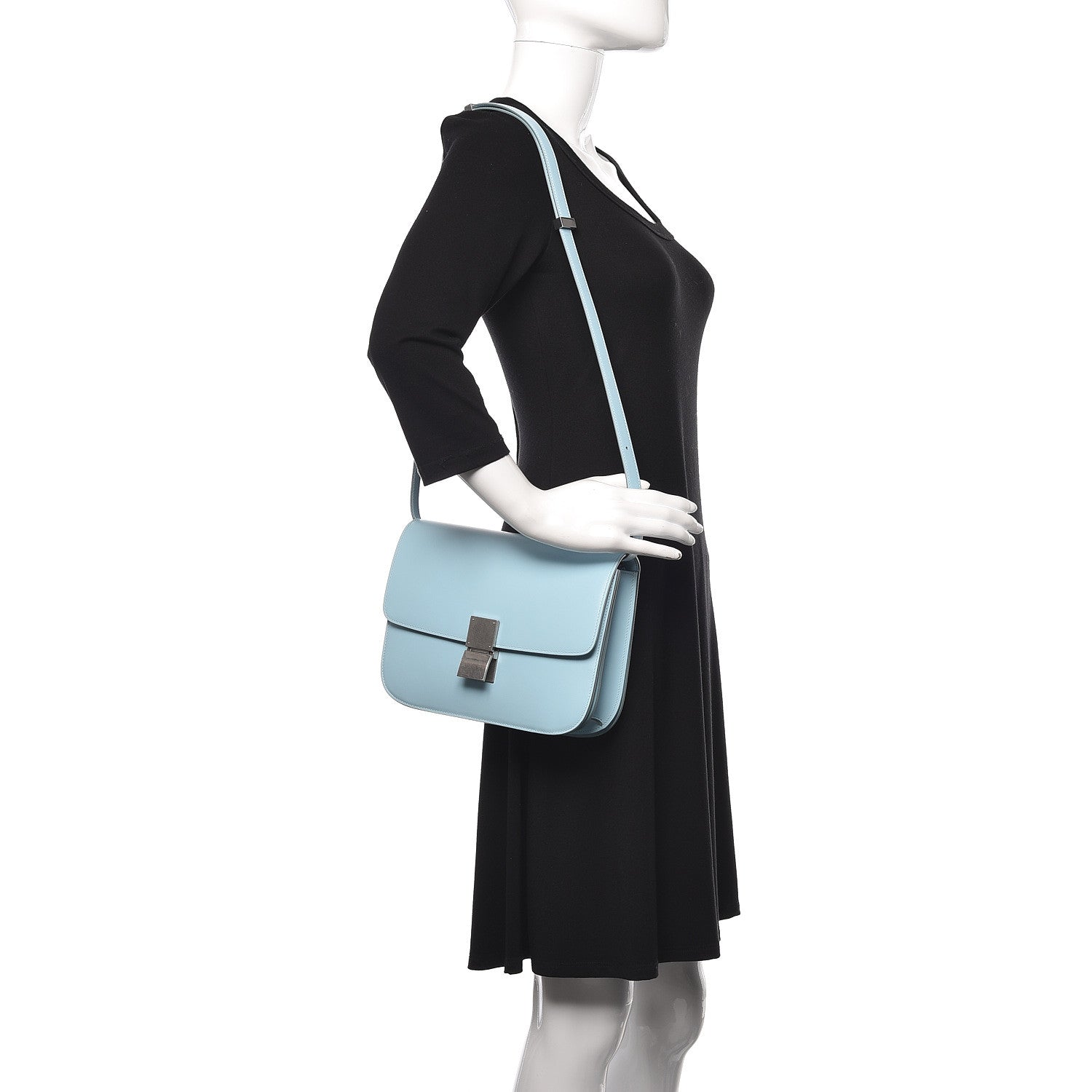 Celine Box Calfskin Medium Classic Box Flap Bag Pool 2 of 13