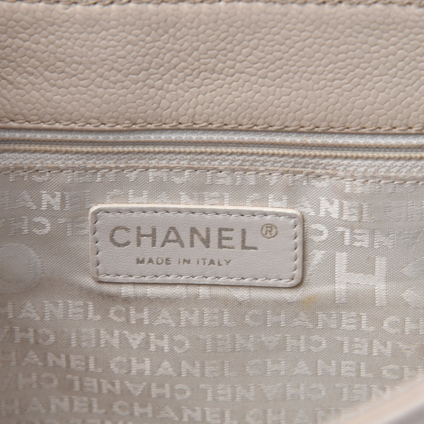Caviar Quilted Mademoiselle Flap Bag Light Beige