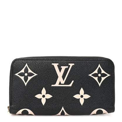 Louis Vuitton Empreinte Monogram Giant Zippy Wallet Black Beige 1 of 7