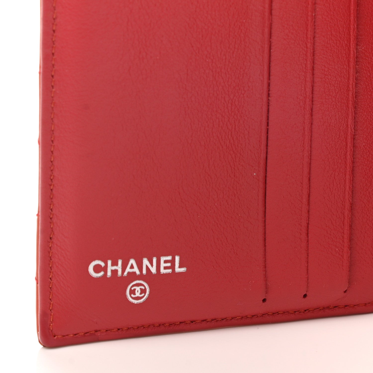 Chanel Patent Quilted CC French Wallet Red 6 of 9