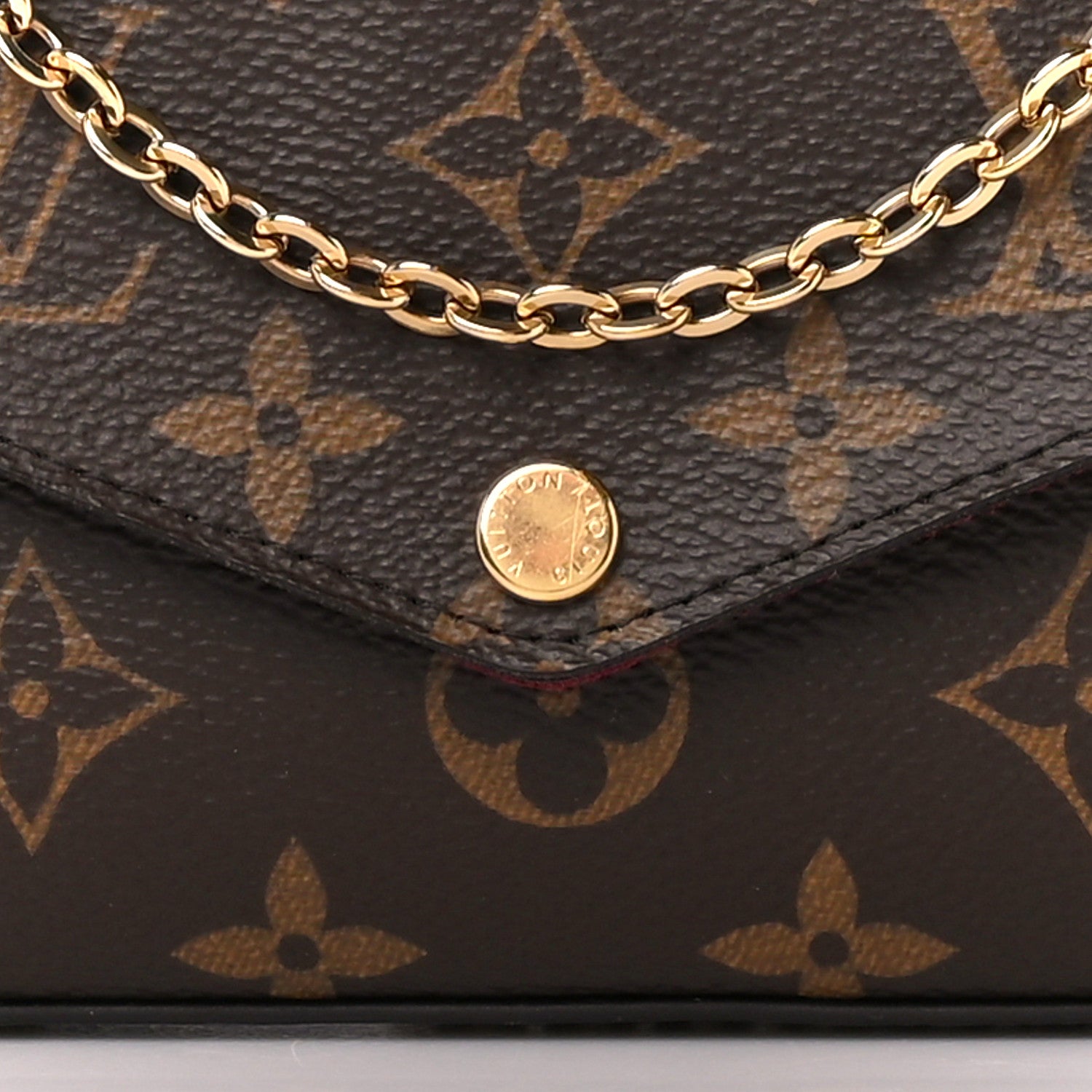 Louis Vuitton Monogram Pochette Felicie Chain Wallet Fuchsia 8 of 10