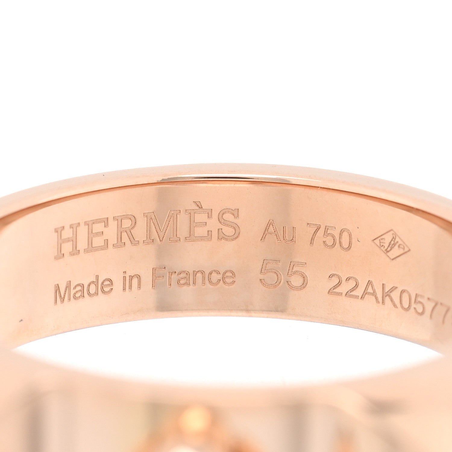 Hermes 18K Rose Gold PM Collier De Chien Ring 55 7.25 4 of 4