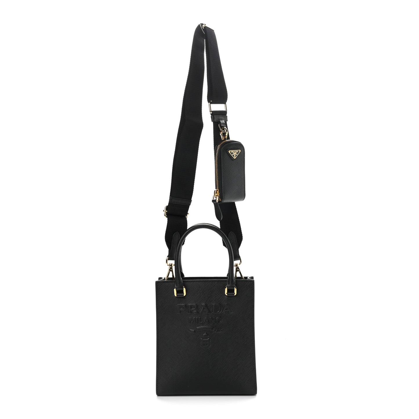 Saffiano Lux Small Shoulder Bag Black