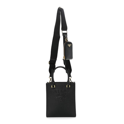Prada Saffiano Lux Small Shoulder Bag Black 1 of 9