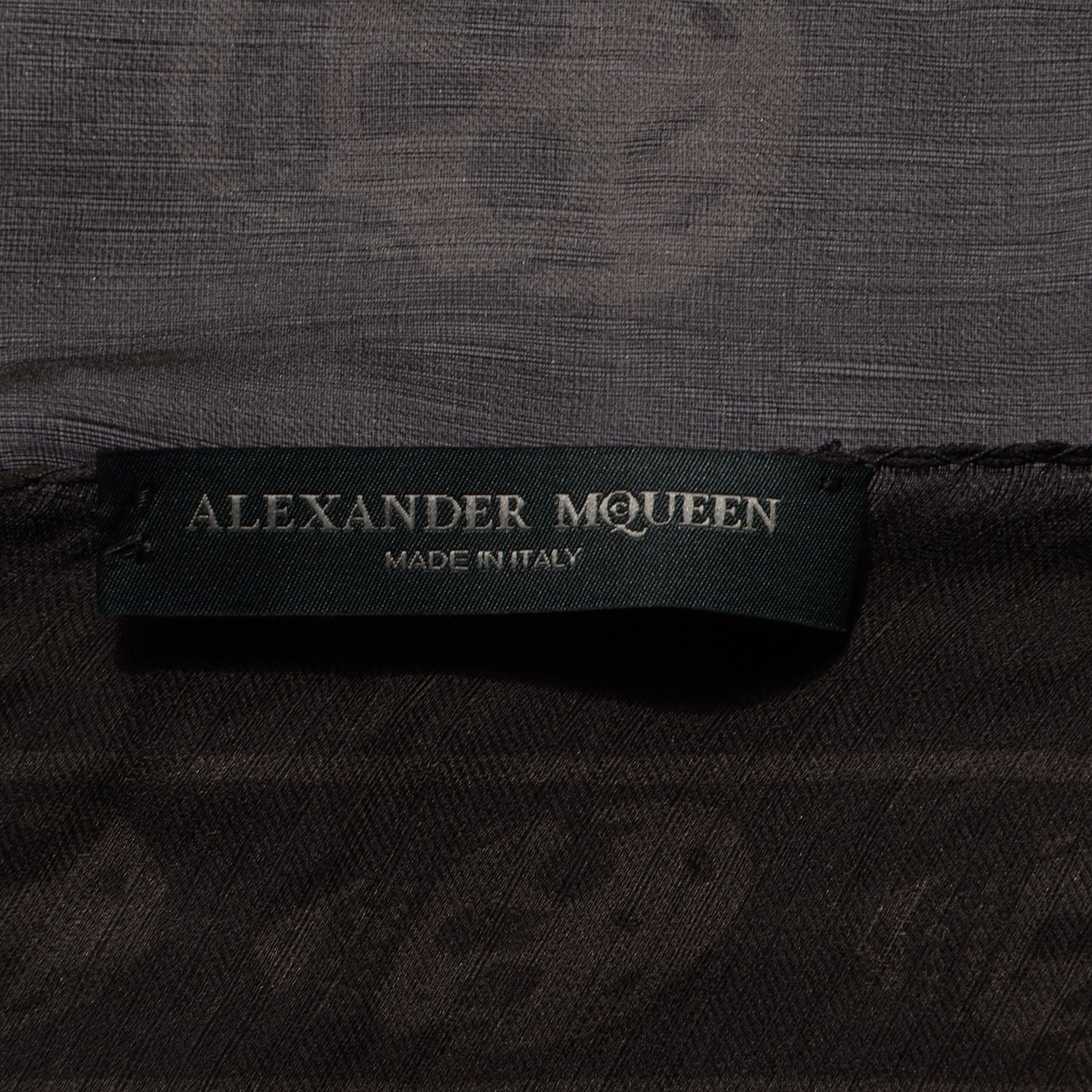 Alexander McQueen Silk Chiffon Skull Scarf Dark Grey 5 of 7