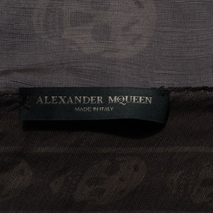 Alexander McQueen Silk Chiffon Skull Scarf Dark Grey 5 of 7