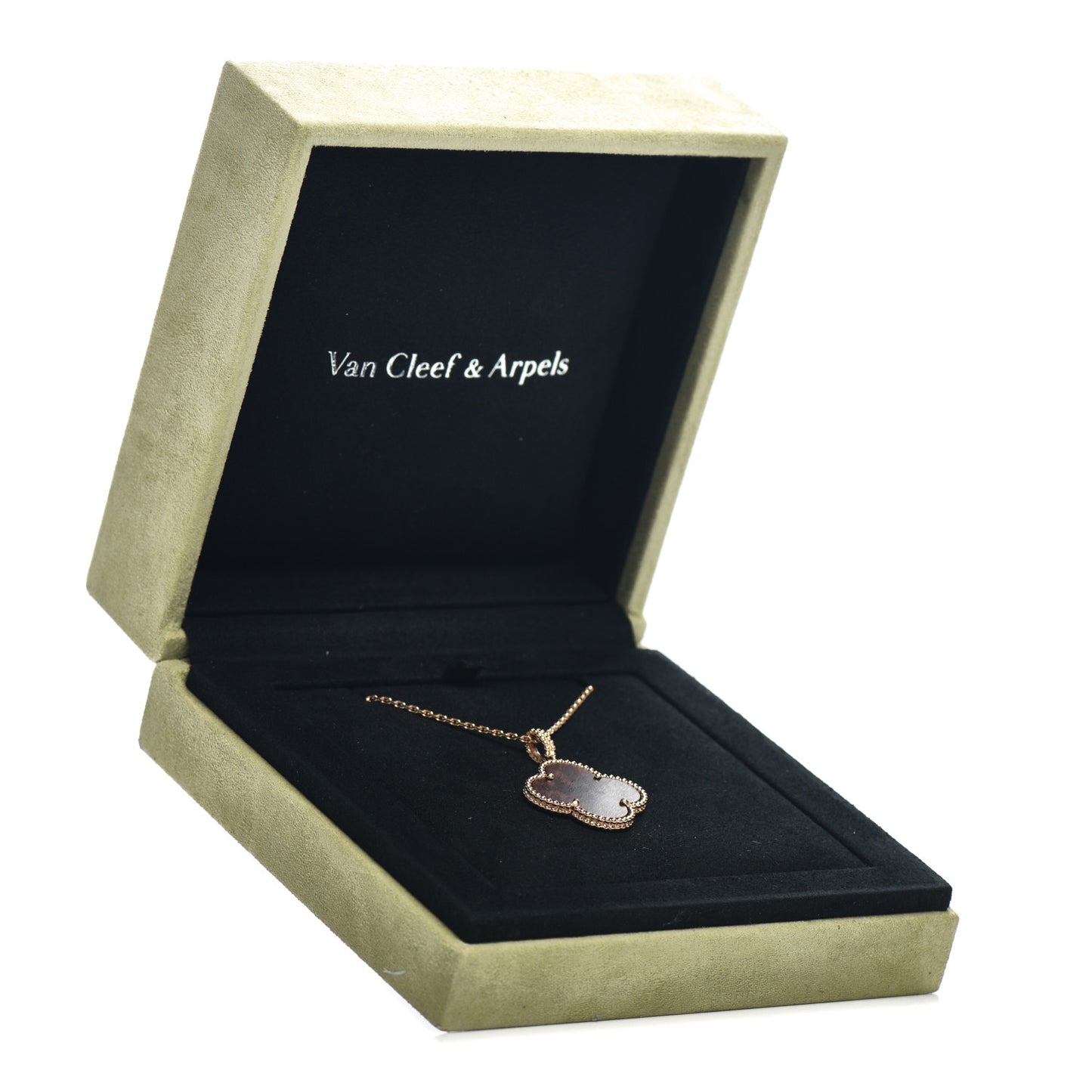 18K Rose Gold Letterwood Magic Alhambra Long Necklace